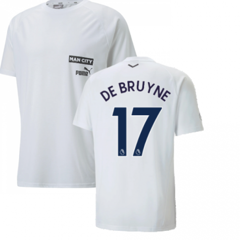 2022-2023 Man City Casuals Tee (White) (DE BRUYNE 17)