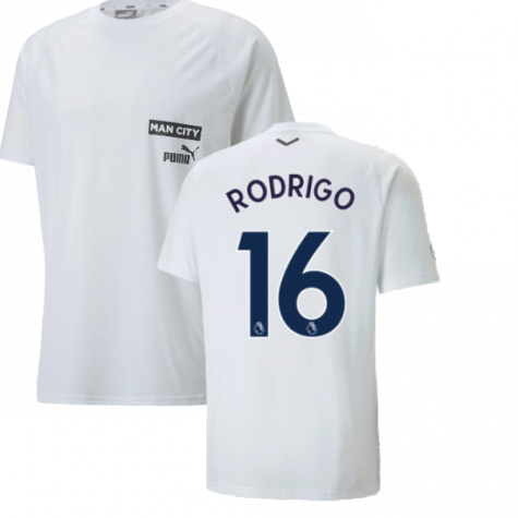 2022-2023 Man City Casuals Tee (White) (RODRIGO 16)