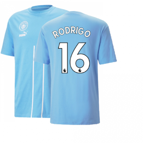 2022-2023 Man City FtblCulture Tee (Blue) (RODRIGO 16)