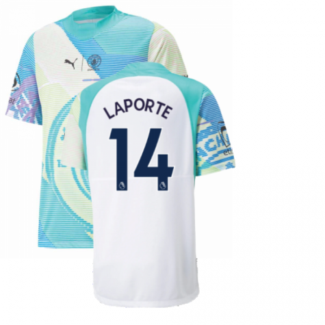 2022-2023 Man City Gameday Jersey (White) (LAPORTE 14)