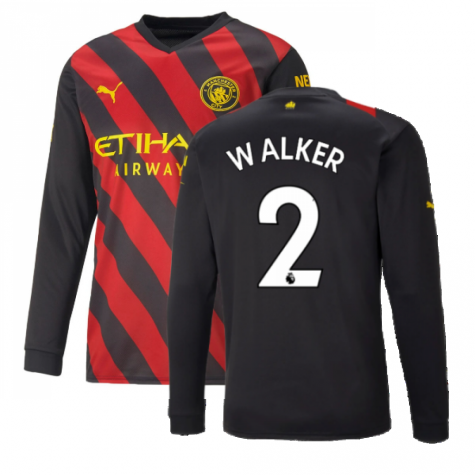 2022-2023 Man City Long Sleeve Away Shirt (WALKER 2)