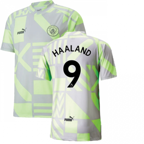 2022-2023 Man City Pre-Match Jersey (Grey Violet) (HAALAND 9)