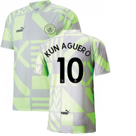 2022-2023 Man City Pre-Match Jersey (Grey Violet) (KUN AGUERO 10)