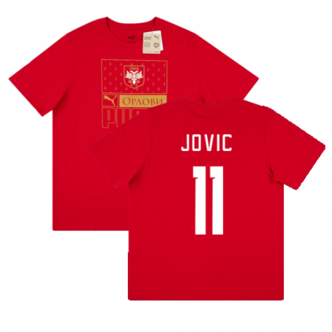 2022-2023 Serbia Ftbl Core Tee (Red) (JOVIC 11)