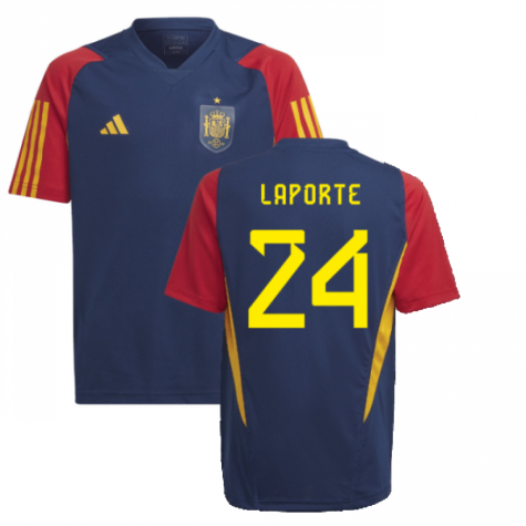 2022-2023 Spain Training Jersey (Navy) - Kids (LAPORTE 24)