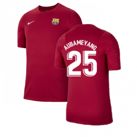 2021-2022 Barcelona Training Shirt (Noble Red) (AUBAMEYANG 25)