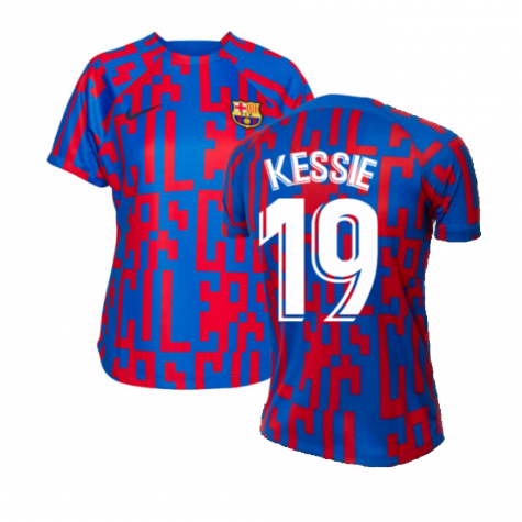 2022-2023 Barcelona Pre-Match Training Shirt (Blue) - Ladies (A INIESTA 8)