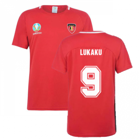 Belgium 2021 Polyester T-Shirt (Red) (LUKAKU 9)