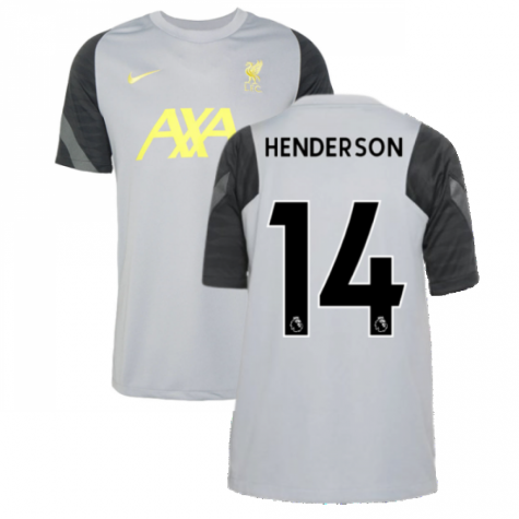 Liverpool 2021-2022 CL Training Shirt (Wolf Grey) - Kids (HENDERSON 14)