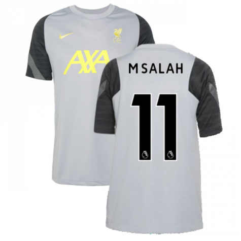 Liverpool 2021-2022 CL Training Shirt (Wolf Grey) - Kids (M SALAH 11)