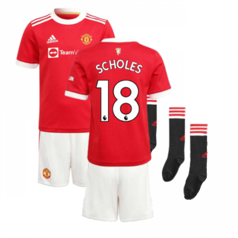 Man Utd 2021-2022 Home Mini Kit (SCHOLES 18)