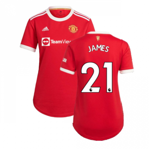 Man Utd 2021-2022 Home Shirt (Ladies) (JAMES 21)