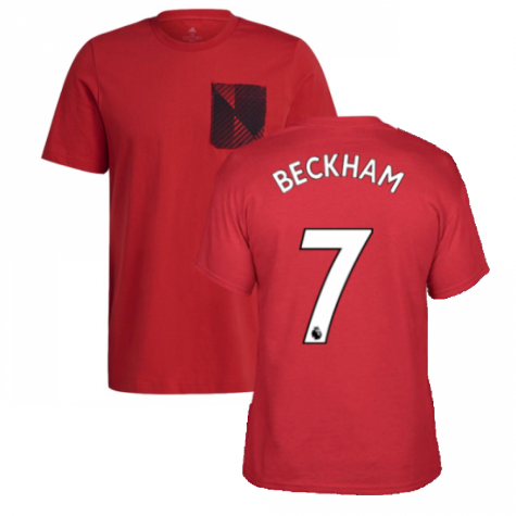 Man Utd 2021-2022 STR Graphic Tee (Red) (BECKHAM 7)