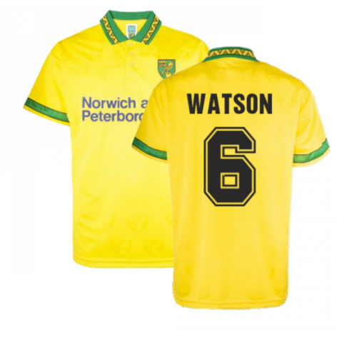 Norwich 1994 Home Retro Football Shirt (Watson 6)