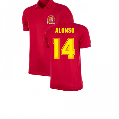 Spain 1984 Retro Football Shirt (ALONSO 14)