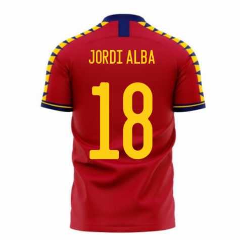 Spain 2024-2025 Home Concept Football Kit (Libero) (JORDI ALBA 18)