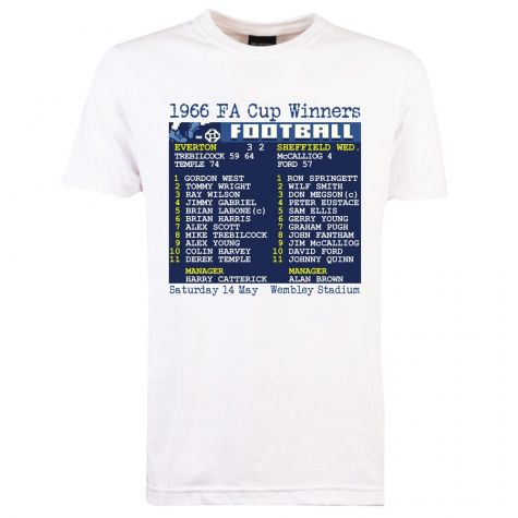 1966 FA Cup Final (Everton) Retrotext T-Shirt - White