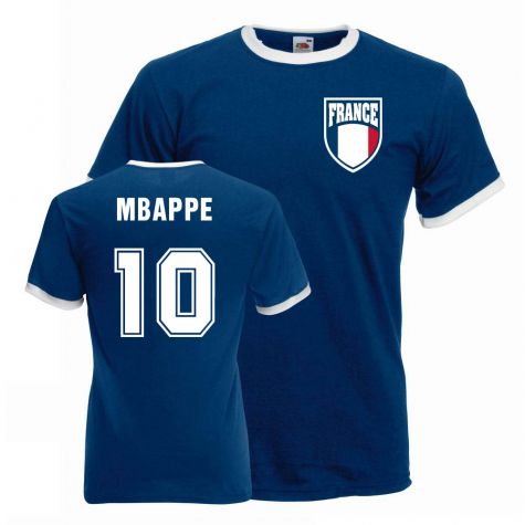 Kylian Mbappe France Ringer Tee (blue)