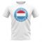 Luxembourg Football Badge T-Shirt (White)