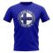 Finland Football Badge T-Shirt (Royal)