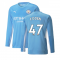 2021-2022 Man City Long Sleeve Home Shirt (FODEN 47)