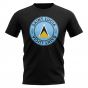 Saint Lucia Football Badge T-Shirt (Black)