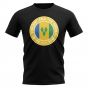 Saint Vincent and Grenadines Football Badge T-Shirt (Black)