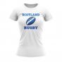 Scotland Rugby Ball T-Shirt (White) - Ladies