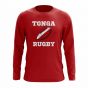 Tonga Rugby Ball Long Sleeve Tee (Red)