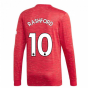 2020-2021 Man Utd Adidas Home Long Sleeve Shirt (RASHFORD 10)