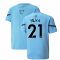 2021-2022 Man City Pre Match Jersey (Light Blue) (SILVA 21)