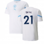 2021-2022 Man City Pre Match Jersey (White) (SILVA 21)