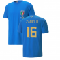 2022-2023 Italy Player Casuals Tee (Blue) (ZANIOLO 16)