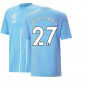 2022-2023 Man City FtblCulture Tee (Blue) (JOAO CANCELO 27)