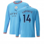 2022-2023 Man City Long Sleeve Home Shirt (LAPORTE 14)