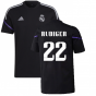 2022-2023 Real Madrid Training Tee (Black) (RUDIGER 22)