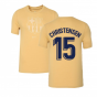 2022-2023 Barcelona Evergreen Crest Tee (Gold) (A INIESTA 8)